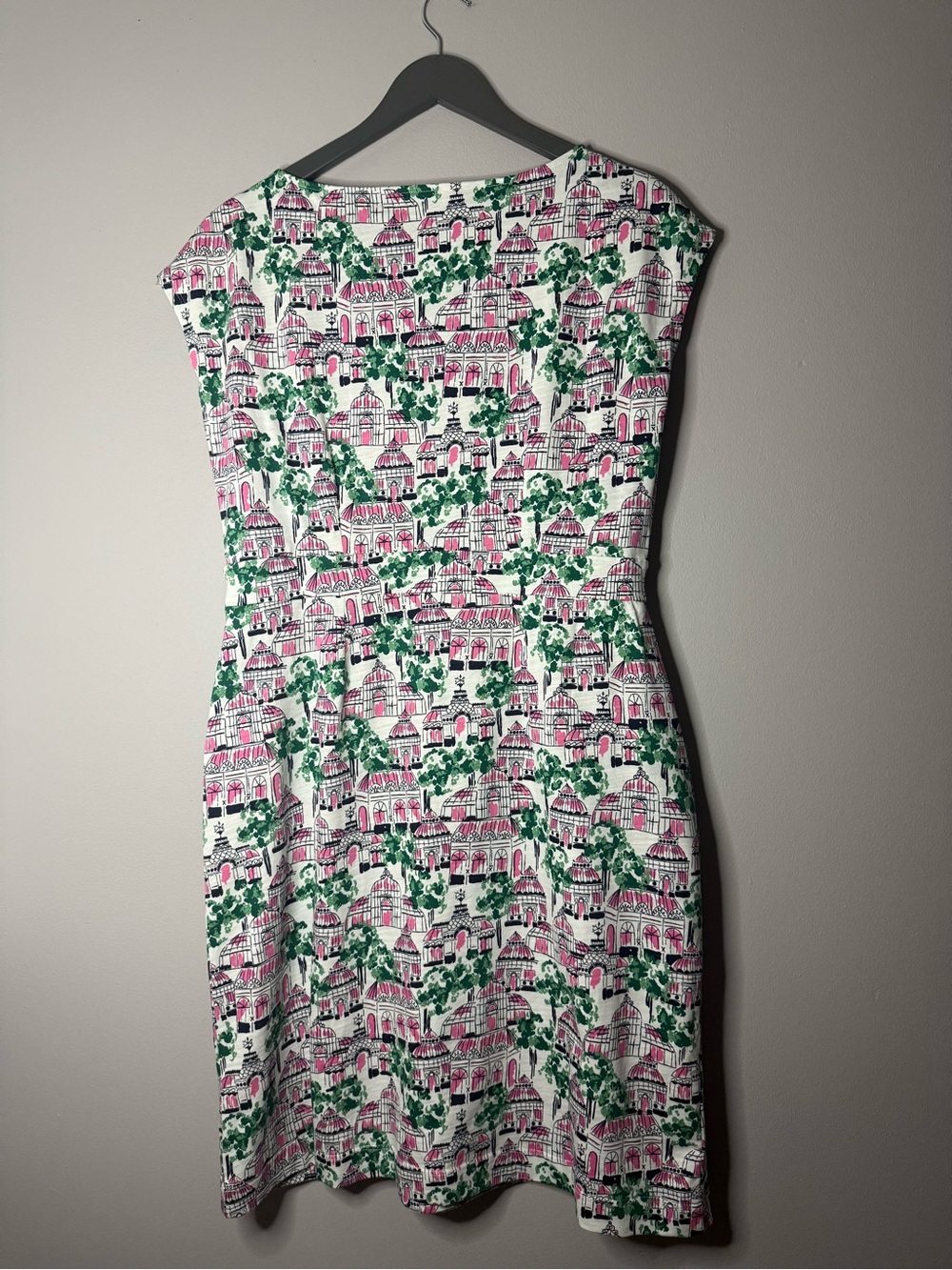 Boden Pink & Green Printed Cap-Sleeve Mini Dress - Picture 4 of 5